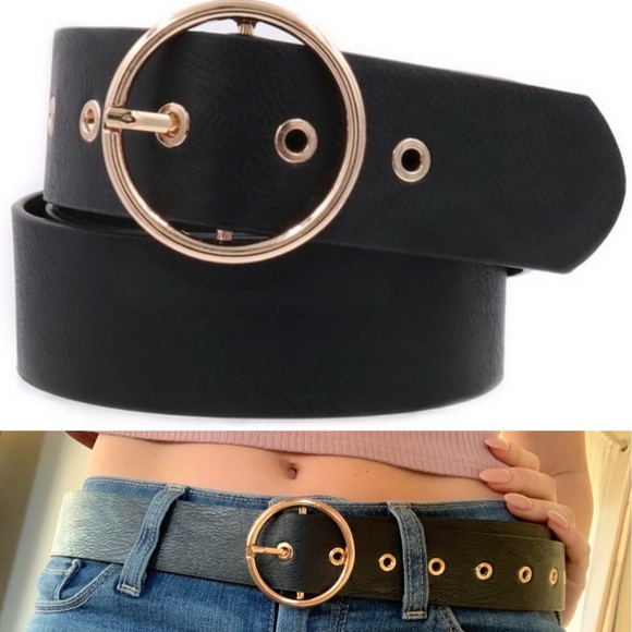 Gold/Black Single O Ring Belt - Picture 2 of 2